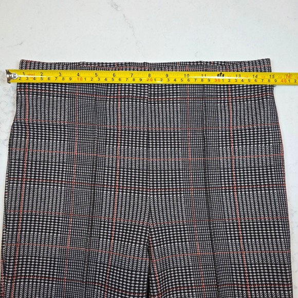 Forever 21 Glen Plaid High Waisted Pull On Pants Red Black White Large - Picture 6 of 10